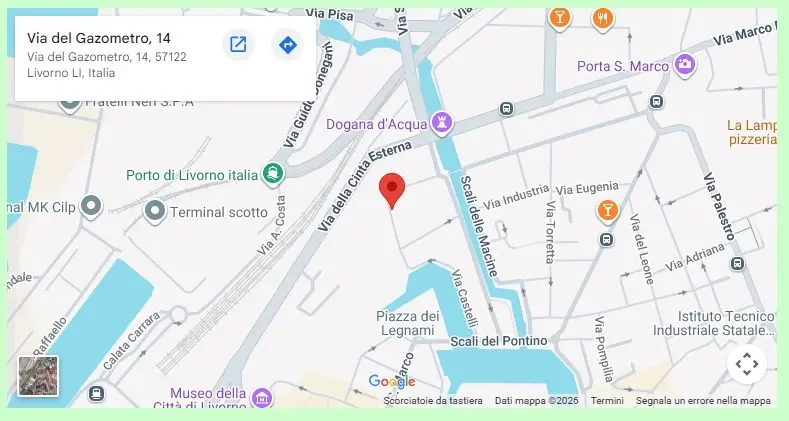Immagine della mappa dove si trova Francesca La Scala a Livorno